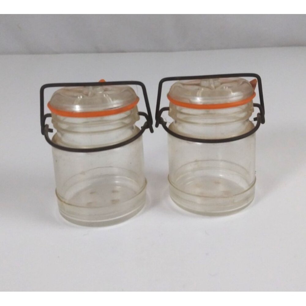 Vintage 1960s Plastic Mason Jar 2" Salt & Pepper Shakers